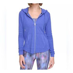 Calvin Klein Performance Ruched Sleeve Zip Hoodie Luna Size XS New